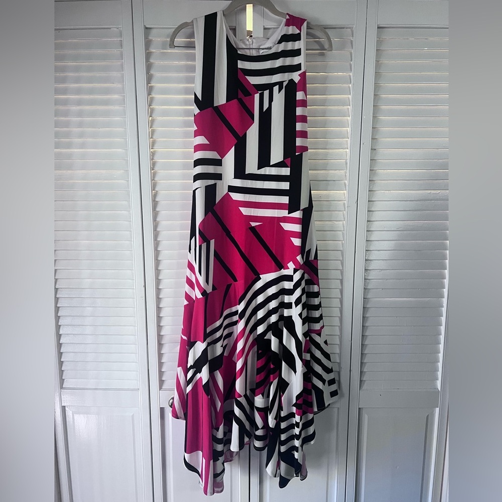 Calvin Klein Pink and Black Striped Dress